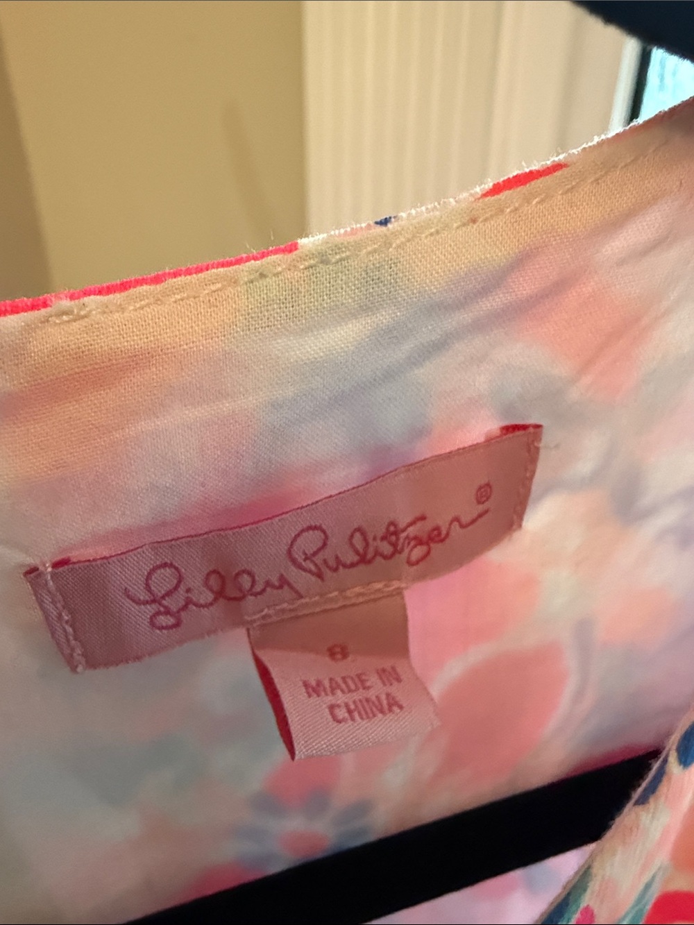 Lilly Pulitzer Pink & Blue Floral Shift Dress - Picture 3 of 6